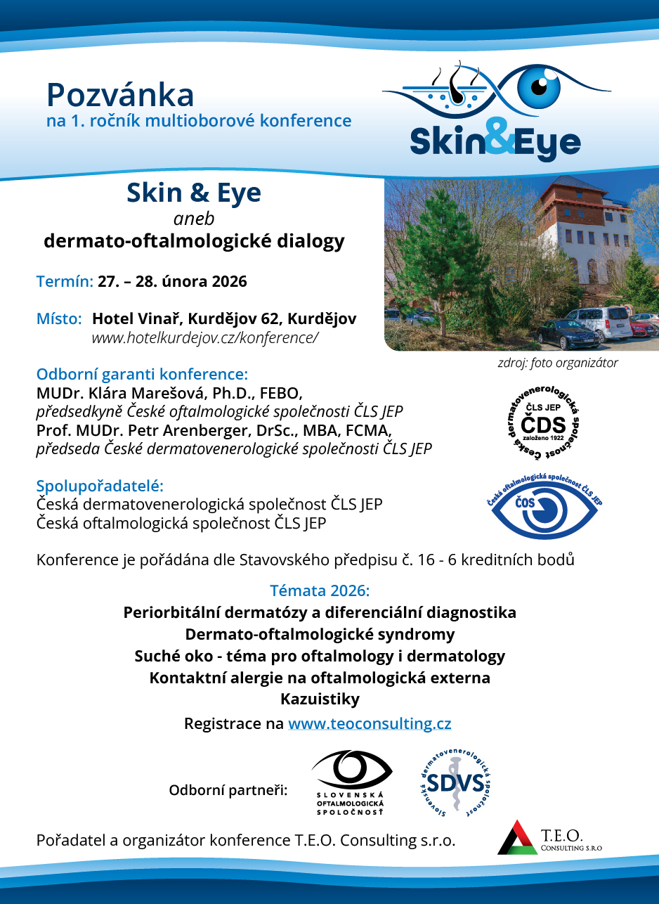 Pozvánka na 1. ročník multiooborové konference Skin & Eye 2026