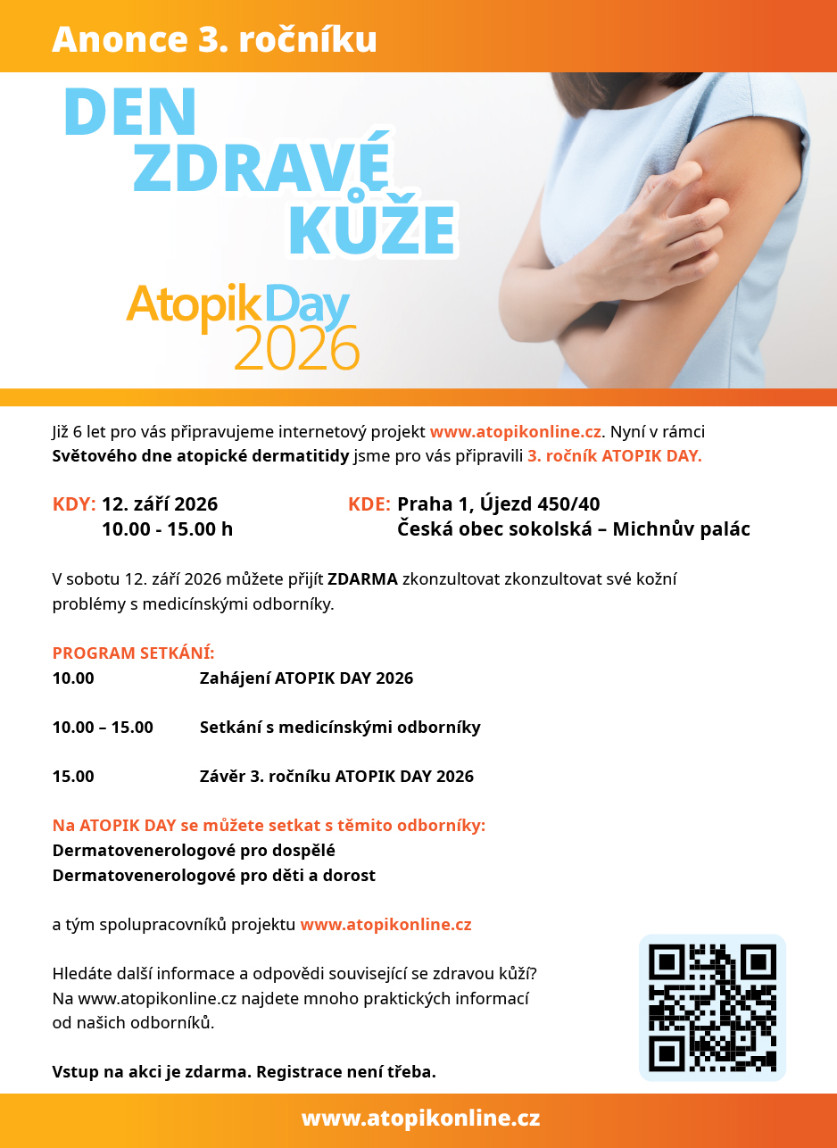 Anonce 3. ročníku - Den zdravé kůže - Atopik day 2026