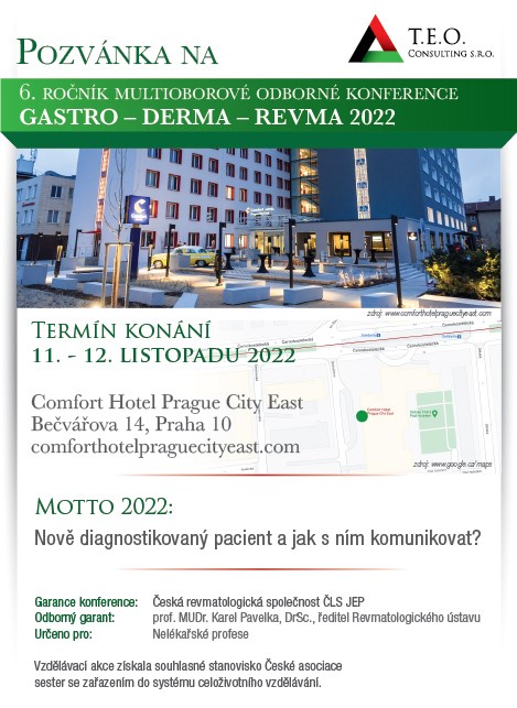 6. ročník multioborové odborné konference - Gastro Derma Revma 2022